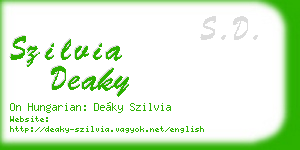 szilvia deaky business card