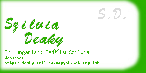 szilvia deaky business card